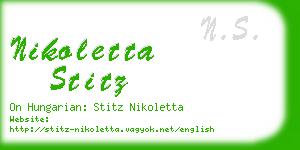 nikoletta stitz business card